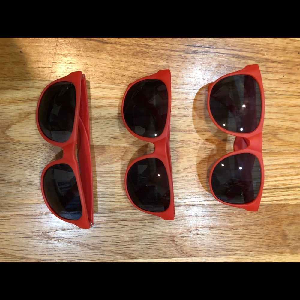 3 pairs Smirnoff sunglasses. Red plastic